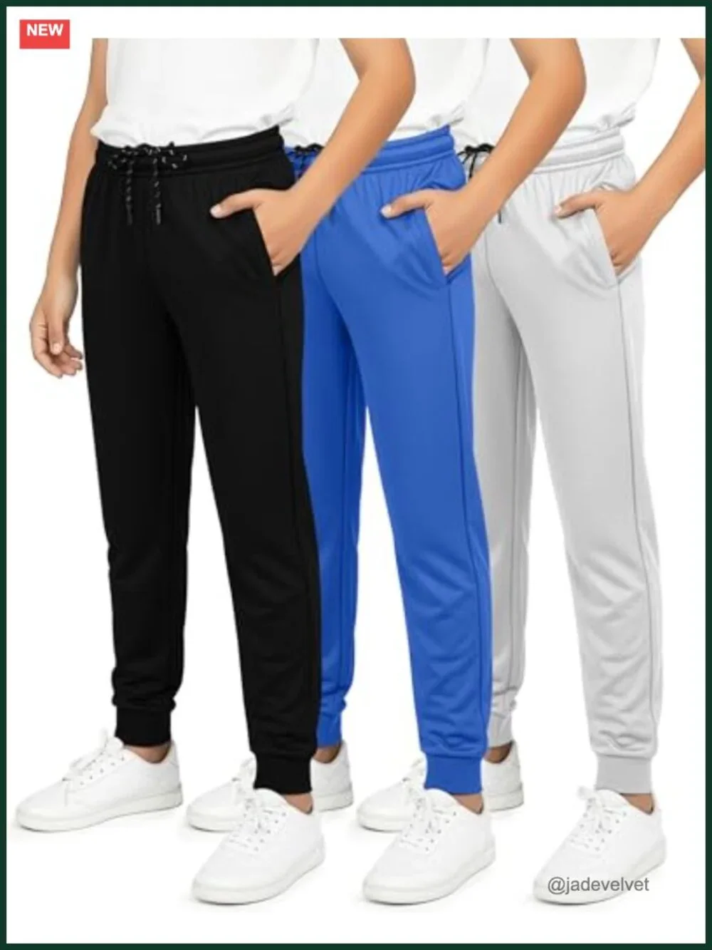 3 Pack Kids Mesh Jogger Sweatpants with Pockets Athletic Pants